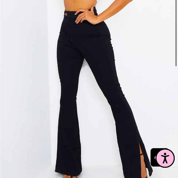 Shape Black Split Hem Flared Jeans - Picture 1 of 5